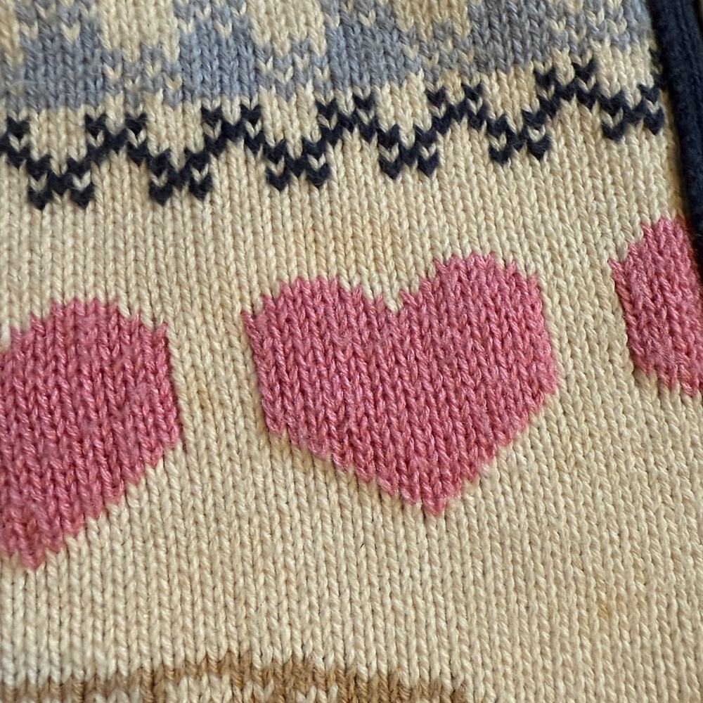 VTG Sweater Loft Costal Grandma Quirky Patchwork Knit Love Cardigan Size Large - Picture 5 of 8